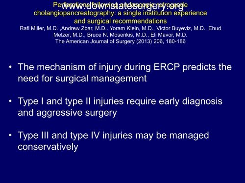 Iatrogenic Duodenal Injuries - Department of Surgery at SUNY ...