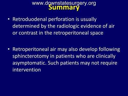 Iatrogenic Duodenal Injuries - Department of Surgery at SUNY ...