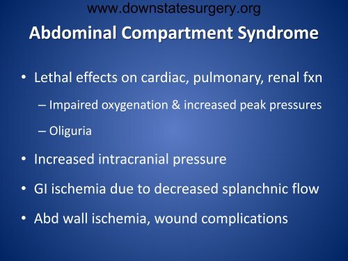 The Open Abdomen - Department of Surgery at SUNY Downstate ...