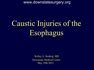 Caustic Injuries of the Esophagus - Department of Surgery at SUNY ...