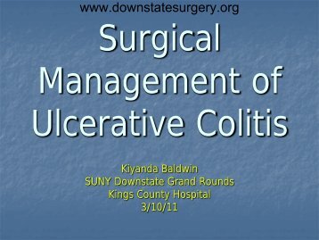 Surgical Management of Ulcerative Colitis - Department of Surgery ...