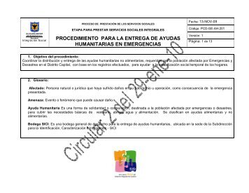 procedimiento para la entrega de ayudas humanitarias en ...