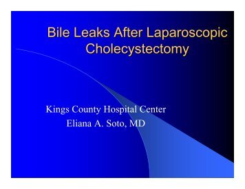 Bile Leaks After Laparoscopic Cholecystectomy