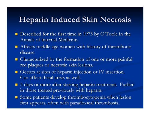 Heparin Induced Skin Necrosis