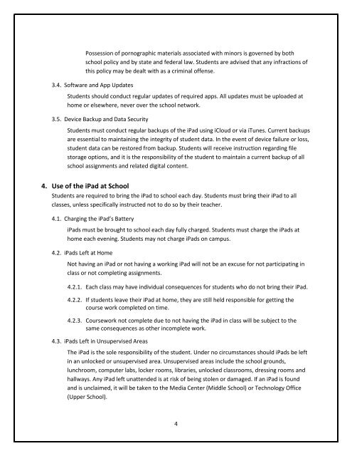 Student Expectations & Responsible iPad Use Policy