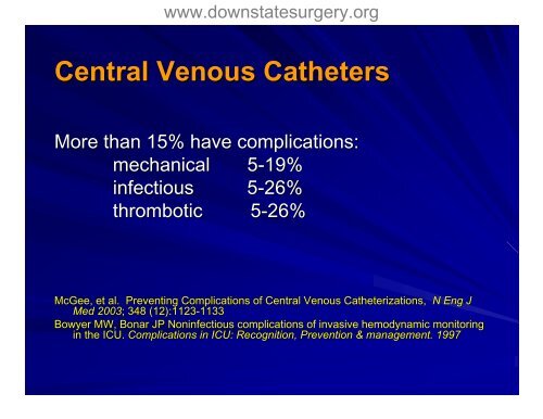 Complications of Central Venous Catheterization - Department of ...