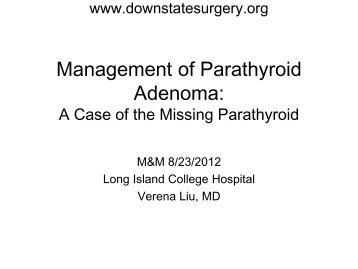 Management of Parathyroid Adenoma