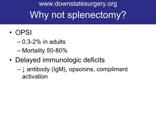 Techniques for Splenic Salvage - Department of Surgery at SUNY ...