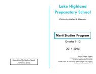 Merit Studies Program - Lake Highland Preparatory School