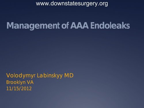 Management of AAA Endoleaks