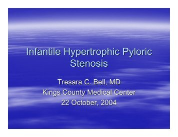 Infantile Hypertrophic Pyloric Stenosis - Department of Surgery at ...