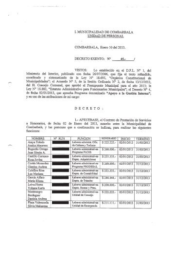 Decreto 45.pdf - Ley de Transparencia Municipalidad de CombarbalÃ¡.