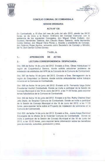 ACTA NÂº 1300001.pdf - Ley de Transparencia Municipalidad de ...