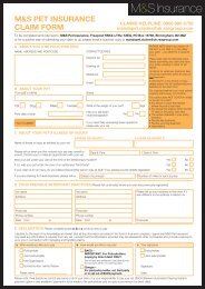 M&S Pet Insurance Claim Form - M&S Bank