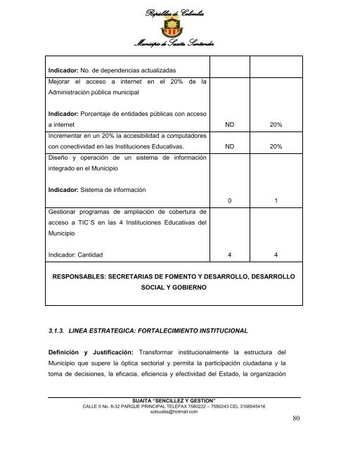 Descargar el plan Plan de Desarrollo del Municipio de Suaita