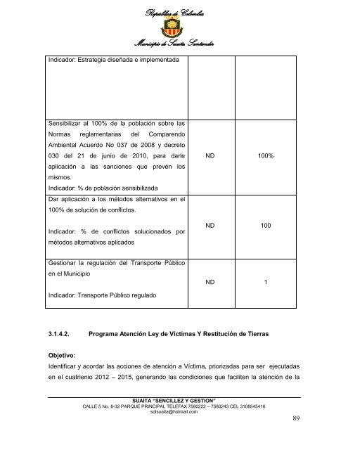 Descargar el plan Plan de Desarrollo del Municipio de Suaita