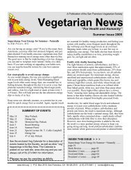 Vegetarian News - The San Francisco Vegetarian Society