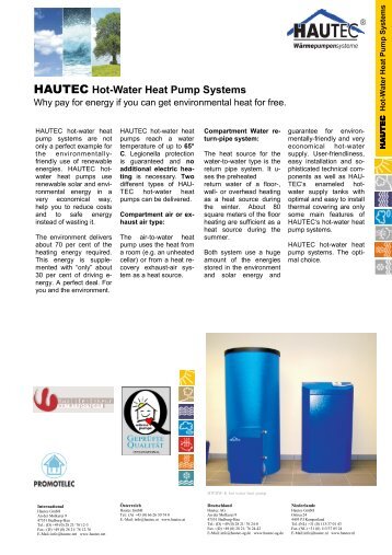 HAUTEC Hot-Water Heat Pump Systems