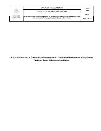 16. Procedimiento para la EnajenaciÃ³n de Bienes Inmuebles ... - Inicio