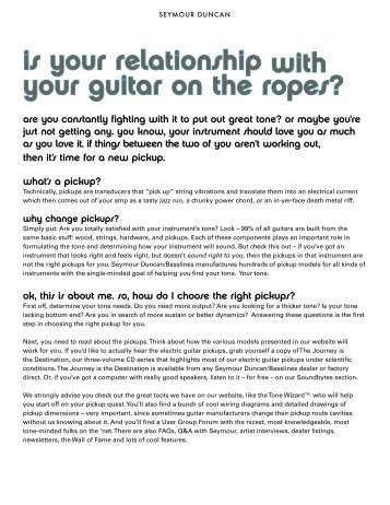 How to Pick a Pickup - Seymour Duncan