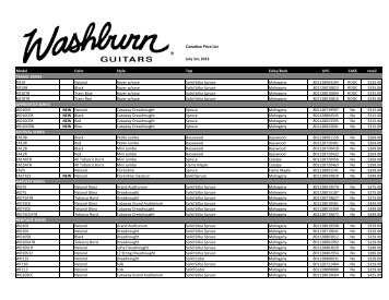 Canadian Price List Model Color Style Top Sides ... - Erikson Music