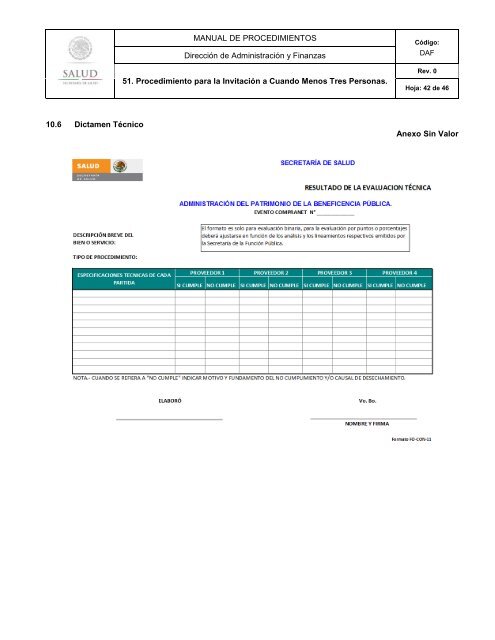 Procedimiento para la InvitaciÃ³n a Cuando Menos Tres ... - Inicio