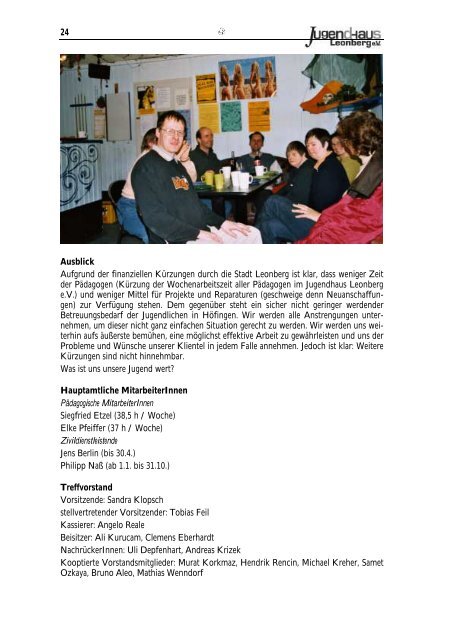 Jahresbericht 2003 - Jugendhaus Leonberg eV