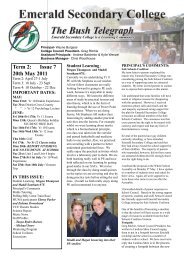 Newsletter 20th May 2011 - Emerald Secondary College