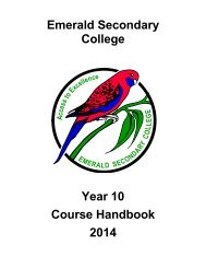 Year 10 Curriculum Handbook 2014 - Emerald Secondary College