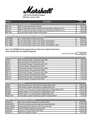 Liste De Prix Detaillant Suggere Effectif le 1 janvier ... - Erikson Music