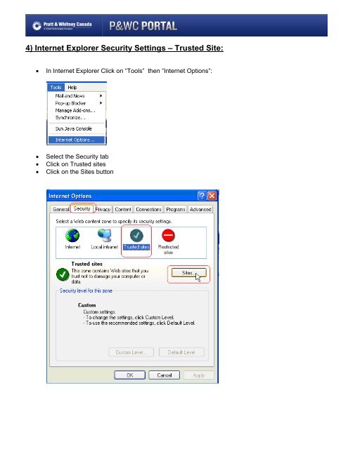 Steps to change language to English / French: - P&WC Portal Login