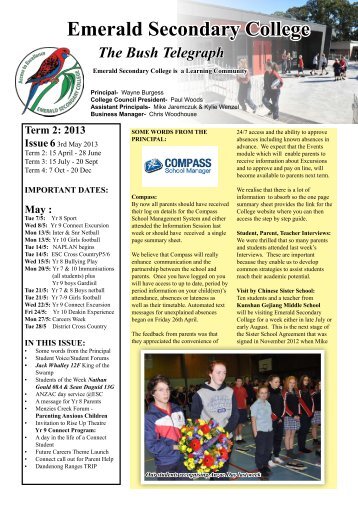 Newsletter 3rd May 2013 - Emerald Secondary College