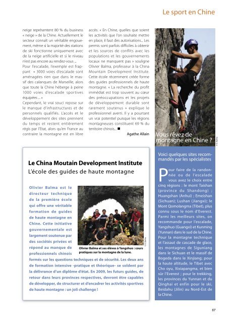 Le sport en Chine - ccifc