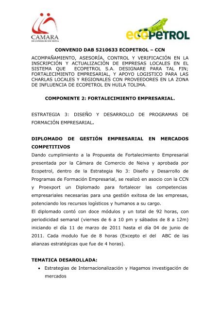 Diplomado GestiÃ³n Empresarial en Mercados Competitivos