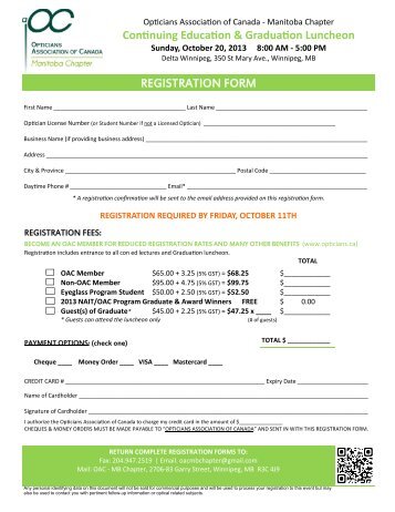 Registration Form Oct 20 2013 2 - Opticians Association of Canada