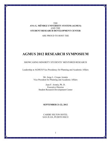agmus 2012 research symposium - Student Research Development
