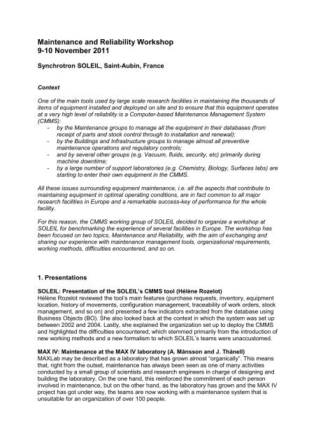 Document - european association of national research facilities