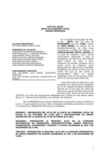 ORDEN DEL DÍA DE LA SESIÓN ORDINARIA - Ayuntamiento de ...