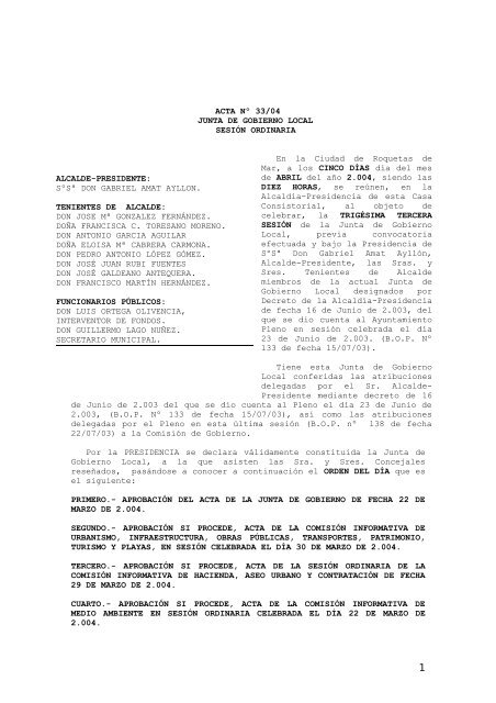 alcalde-presidente - Ayuntamiento de Roquetas de Mar