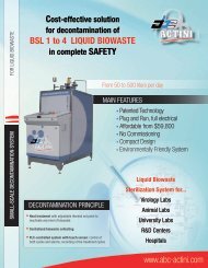 BSL 1 to 4 LIQUID BIOWASTE - ABC Actini LLC