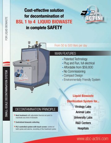 BSL 1 to 4 LIQUID BIOWASTE - ABC Actini LLC