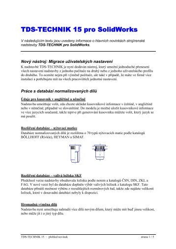 TDS-TECHNIK 15 pro SolidWorks