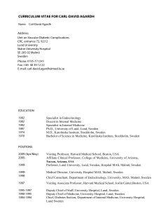 diabetes carl david agardh