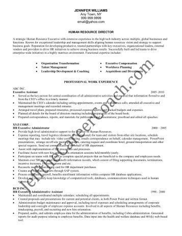 sample hr director resumes