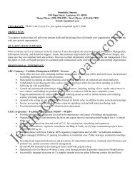 download the Facilities Management Resume Sample One in PDF.