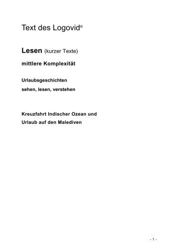 PDF Logovidtext Lesen kurzer Texte - logomedien.de