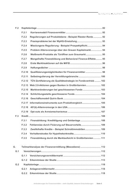 Anforderungen an Finanzvermittler â mehr QualitÃ¤t ... - Evers und Jung