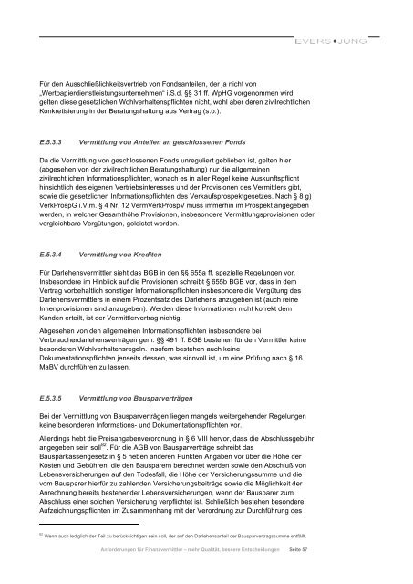 Anforderungen an Finanzvermittler â mehr QualitÃ¤t ... - Evers und Jung