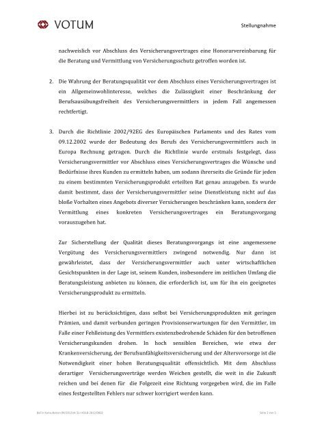 120525 Stellungnahme VOTUM - VOTUM Verband unabhÃ¤ngiger ...