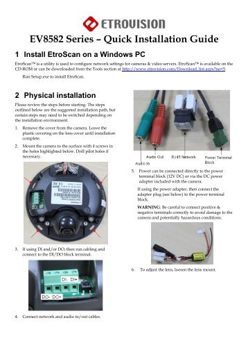 EV8582 Series â Quick Installation Guide - Etrovision